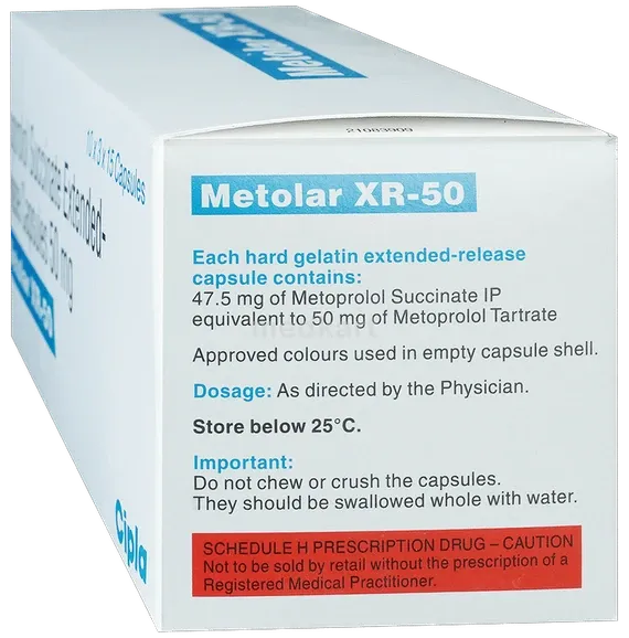 metolar xr 50mg capsule 15's